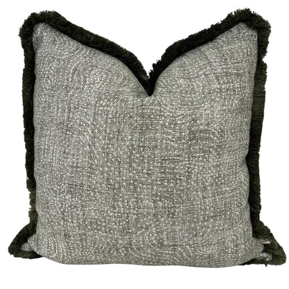 Fermoie Cloud Luxury Designer Decorative Olive Green Linen Cushion Pillow Throw Cover