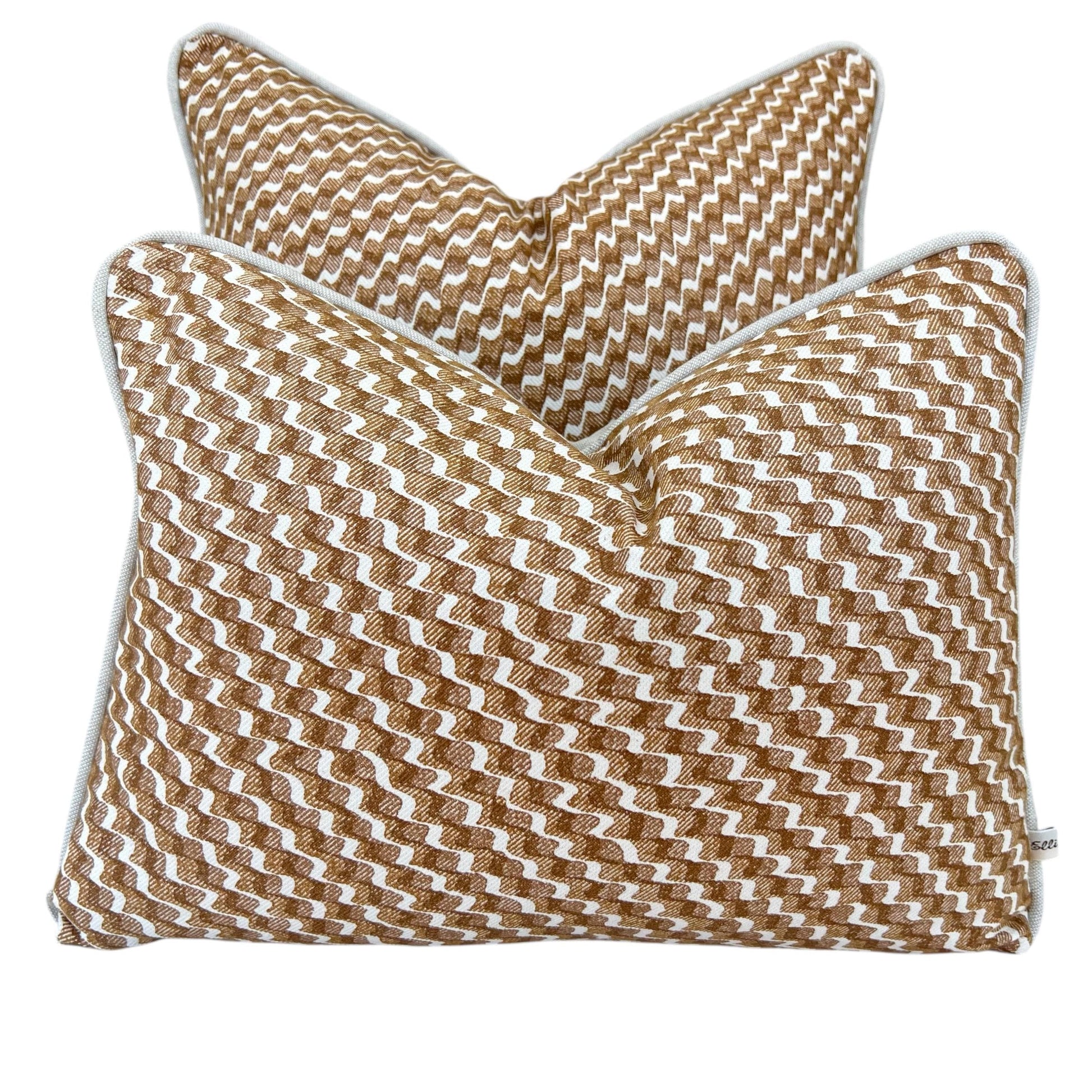 Cushions Made In Fermoie Ruffle Brown Beige Cotton Decorative Sofa Throw Pillow Cover