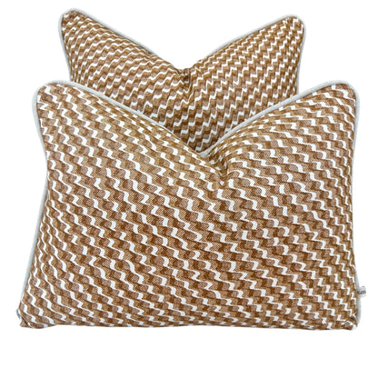 Cushions Made In Fermoie Ruffle Brown Beige Cotton Decorative Sofa Throw Pillow Cover