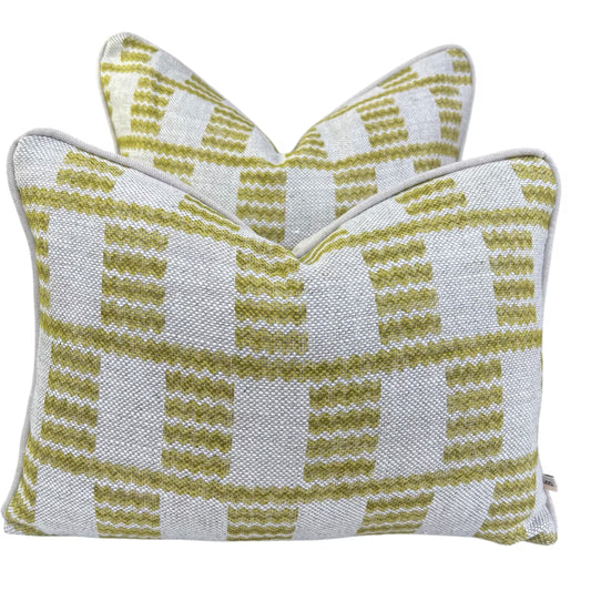 Cushions Made In Fermoie Cove Linen Luxury Designer Decorative Chartreuse Neutral Cushion Pillow Throw Cover