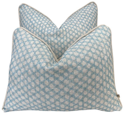 Cushions Made In Fermoie Wicker Luxury Designer Decorative Pale Blue Cotton Cushion Pillow Throw Cover