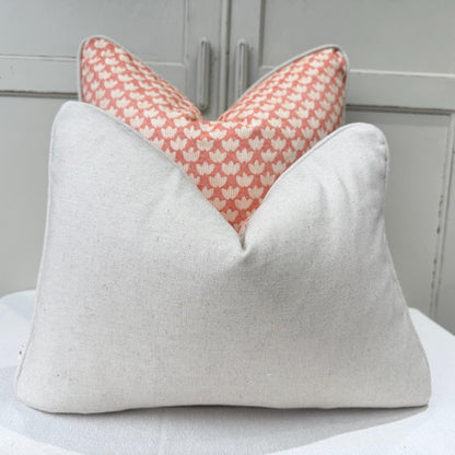 Fermoie Eythorne Cushion Cover: Luxury Tomato Red Cotton Throw Pillow
