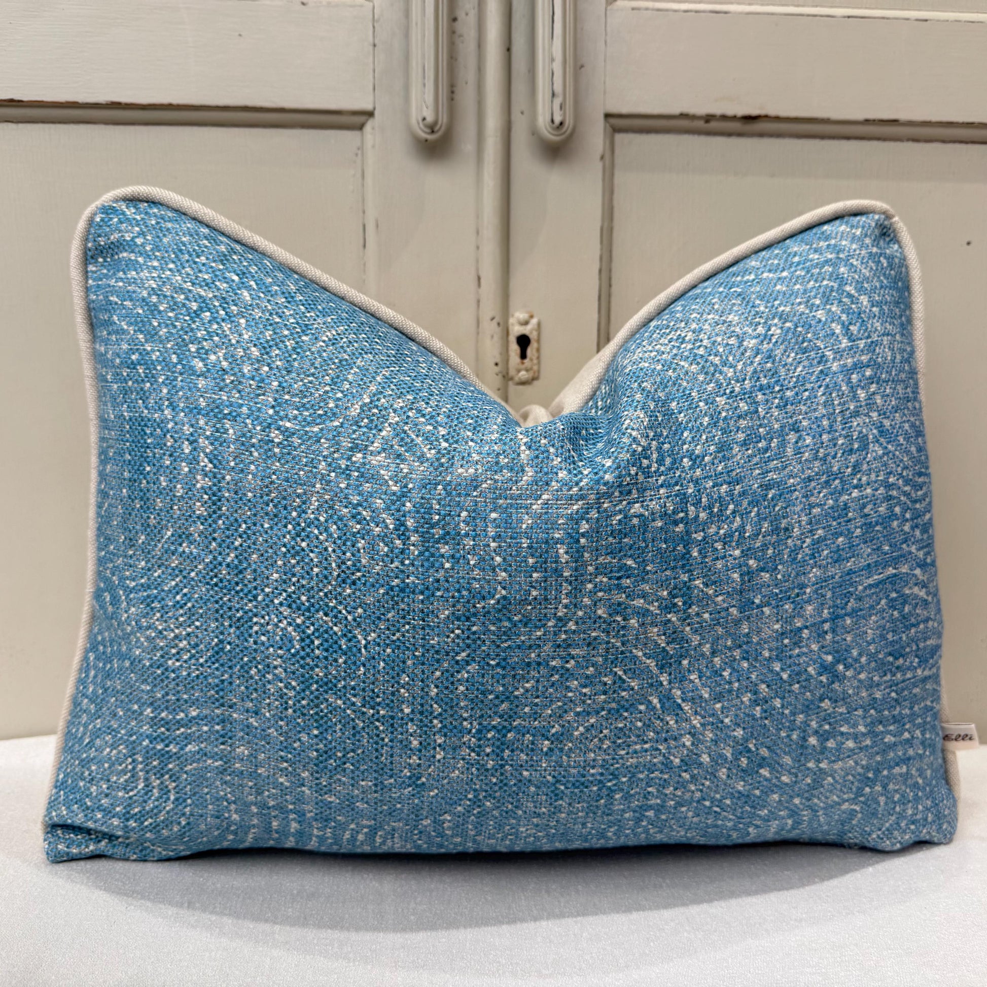 Cushions Made In Fermoie Cloud Luxury Mid Blue Linen Cushion Pillow Cover