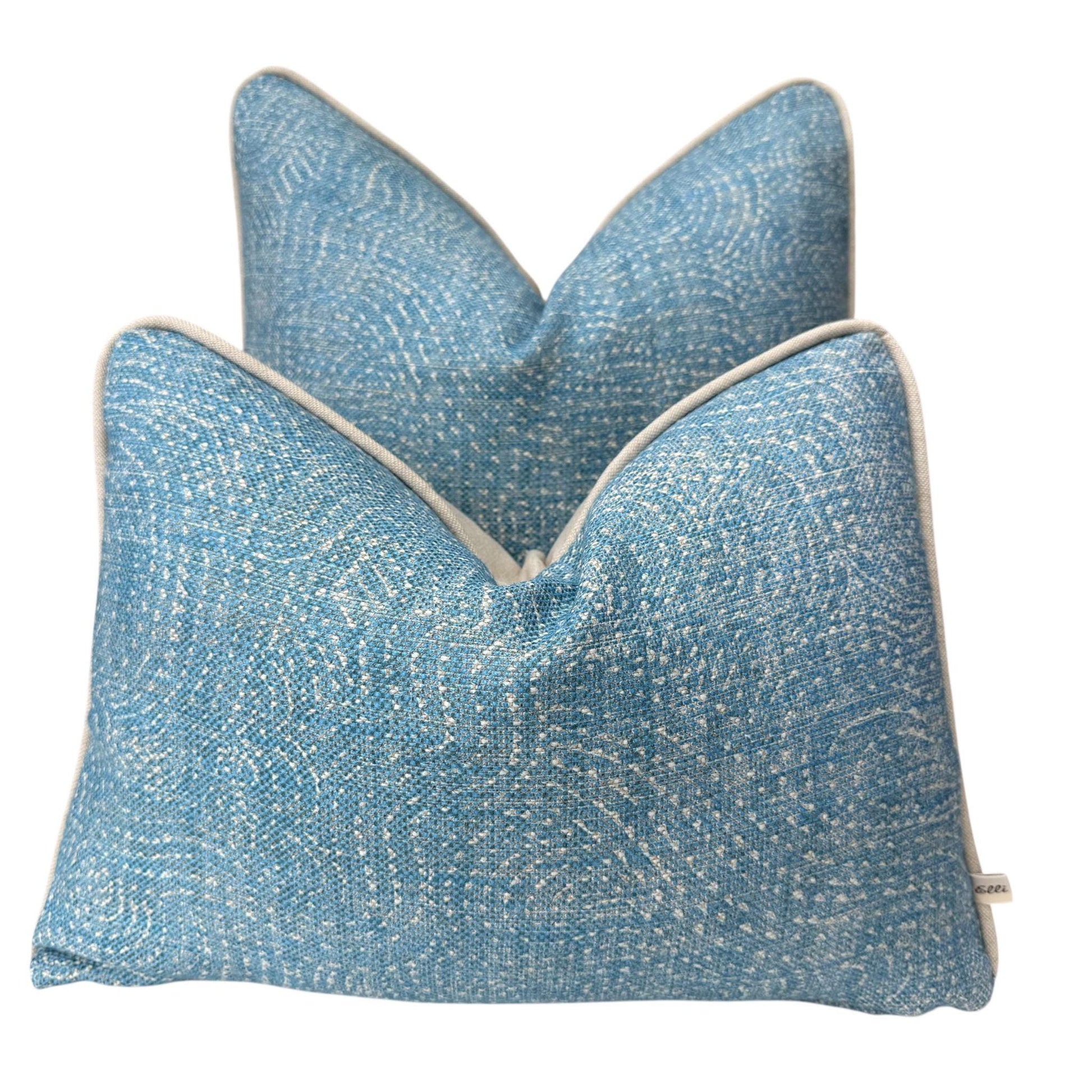Cushions Made In Fermoie Cloud Luxury Mid Blue Linen Cushion Pillow Cover