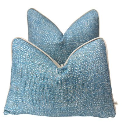 Cushions Made In Fermoie Cloud Luxury Mid Blue Linen Cushion Pillow Cover