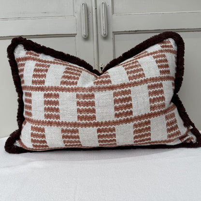 Cushions Made In Fermoie Cove Linen Luxury Brown Brush Fringe Cushion Pillow Throw Cover