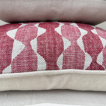 Fermoie Whittle Cushion Cover: Luxury Rich Raspberry Red Linen Throw Pillow