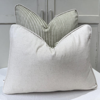Cushions Made In Fermoie Luxury Designer Poulton Stripe Green Olive Cushion Pillow Throw Cover