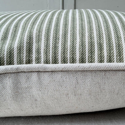 Cushions Made In Fermoie Luxury Designer Poulton Stripe Green Olive Cushion Pillow Throw Cover