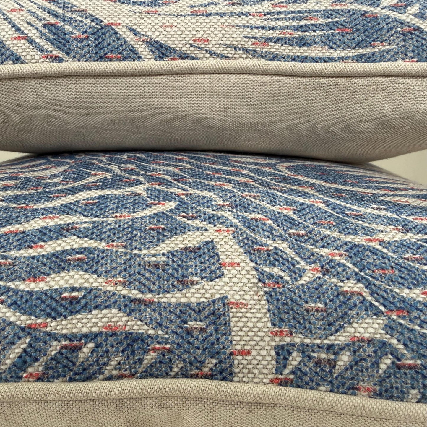 Fermoie Savernake Fabric Designer Decorative Rich Blue Linen Cushion Pillow Throw Cover