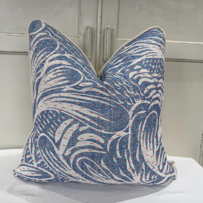 Fermoie Savernake Fabric Designer Decorative Rich Blue Linen Cushion Pillow Throw Cover