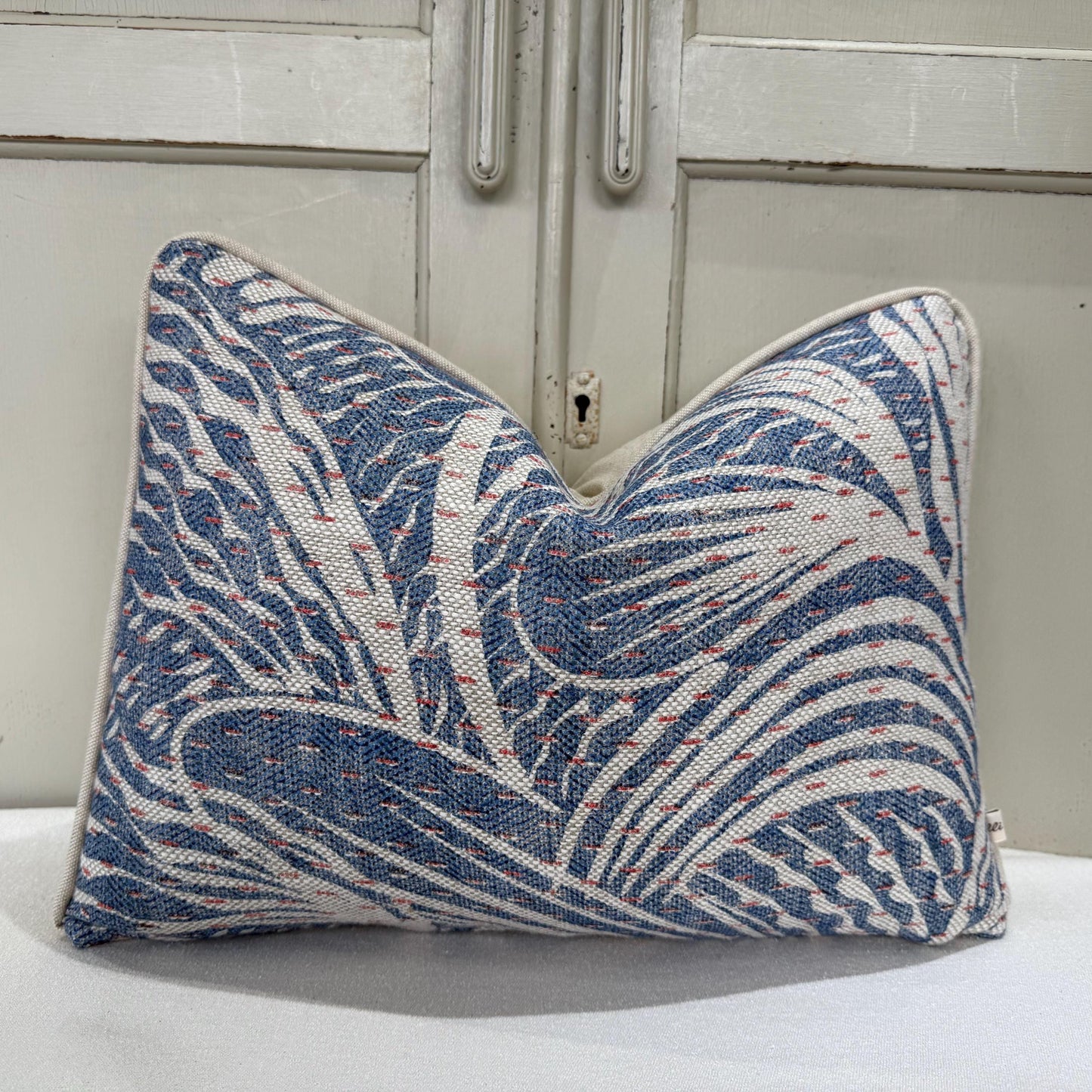 Fermoie Savernake Fabric Designer Decorative Rich Blue Linen Cushion Pillow Throw Cover