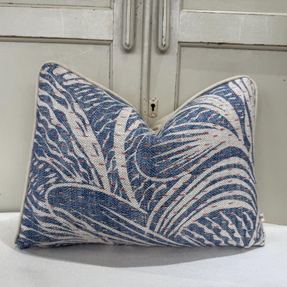 Fermoie Savernake Fabric Designer Decorative Rich Blue Linen Cushion Pillow Throw Cover