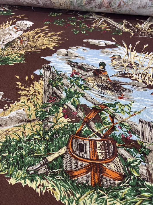 Schumacher Luxury Designer Dog and Duck Brown Cushion Pillow Cover