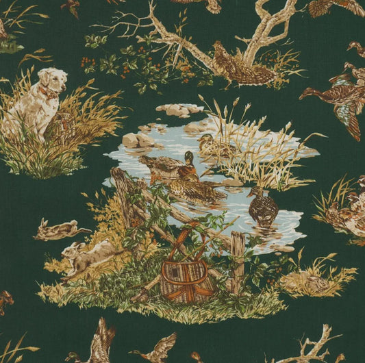 Schumacher Luxury Designer Dog and Duck Verdant Green Cushion Pillow Cover