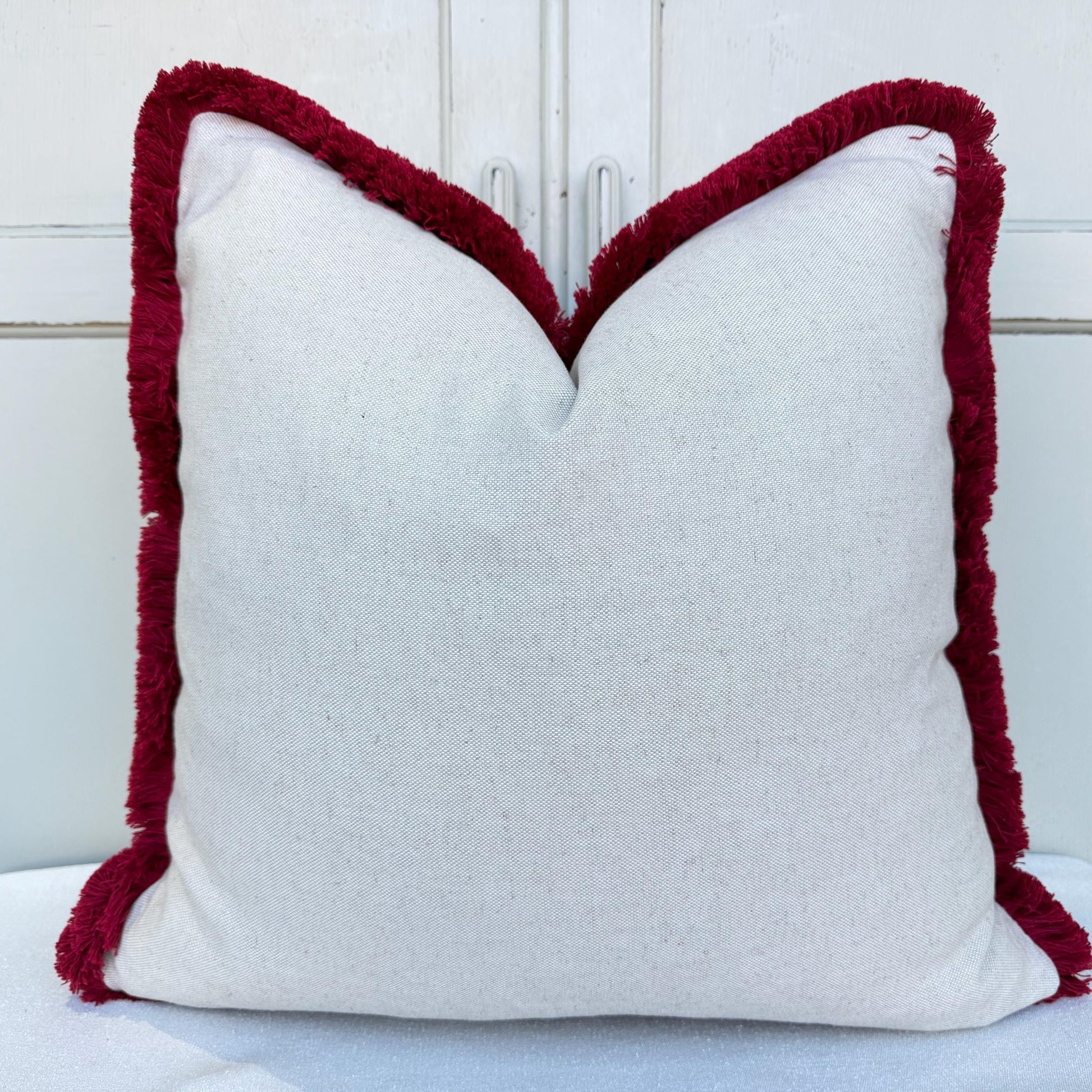 Cushions Made In Fermoie Ruffle Red Grey Cotton Decorative Sofa Throw Pillow Cover