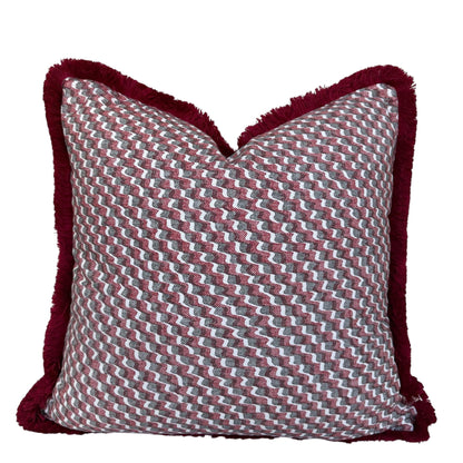 Cushions Made In Fermoie Ruffle Red Grey Cotton Decorative Sofa Throw Pillow Cover