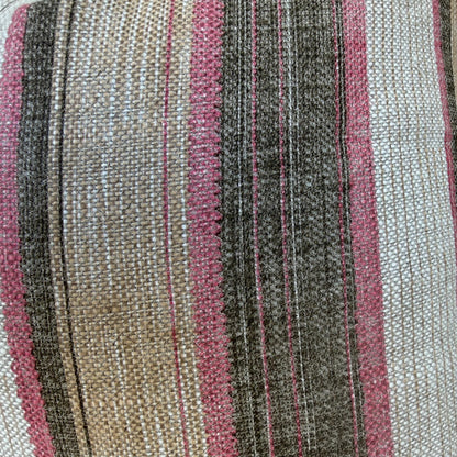Fermoie Carskiey Broad Stripe Designer Pink Green Linen Cushion Pillow Cover