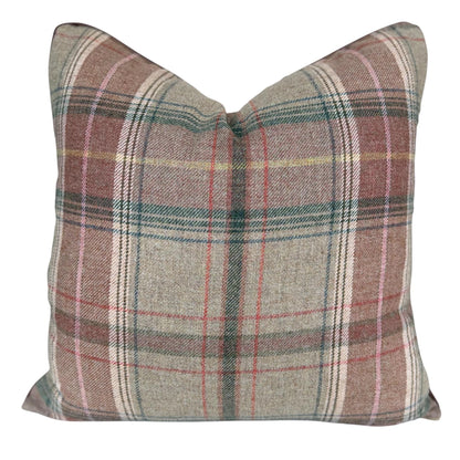 Lee Jofa Mulberry Luxury Designer Shetland Plaid Beige Green Decorative Cushion Pillow Cover