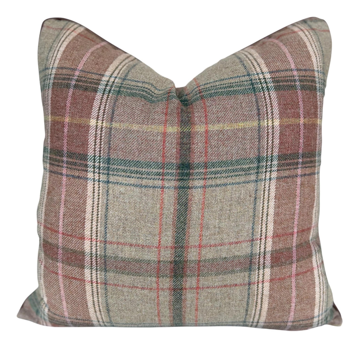 Lee Jofa Mulberry Luxury Designer Shetland Plaid Beige Green Decorative Cushion Pillow Cover