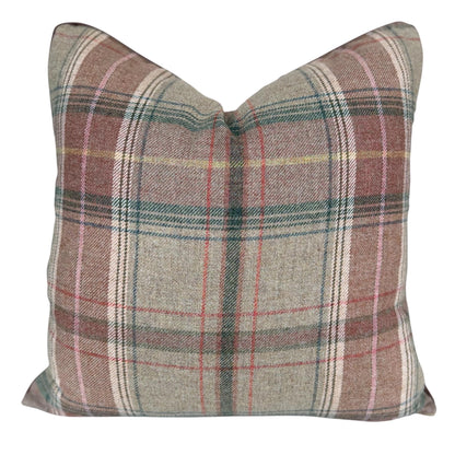 Lee Jofa Mulberry Luxury Designer Shetland Plaid Beige Green Decorative Cushion Pillow Cover