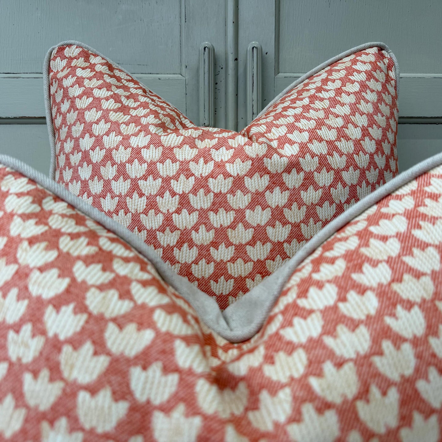 Fermoie Eythorne Cushion Cover: Luxury Tomato Red Cotton Throw Pillow