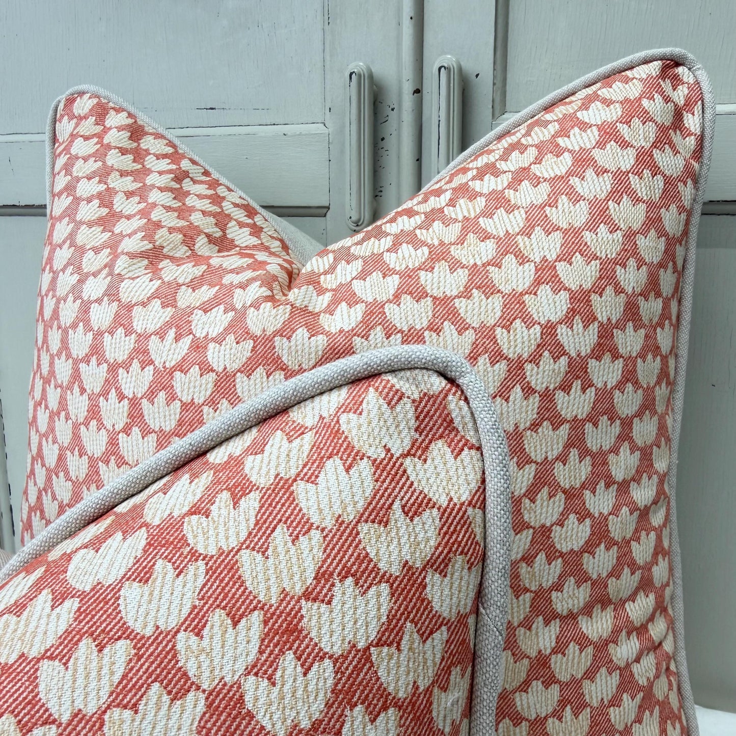 Fermoie Eythorne Cushion Cover: Luxury Tomato Red Cotton Throw Pillow