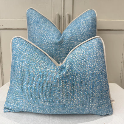 Cushions Made In Fermoie Cloud Luxury Mid Blue Linen Cushion Pillow Cover
