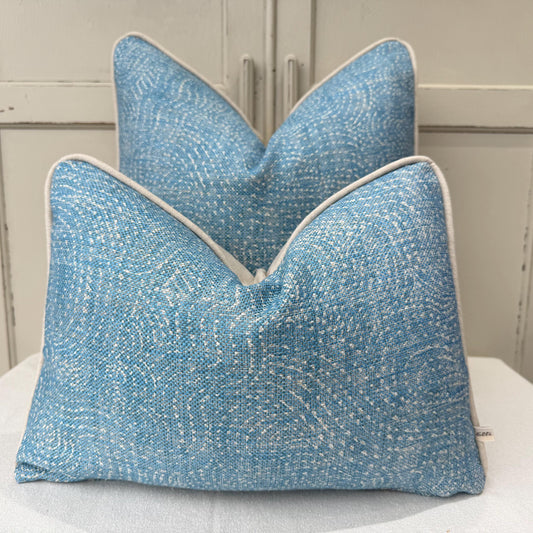 Cushions Made In Fermoie Cloud Luxury Mid Blue Linen Cushion Pillow Cover