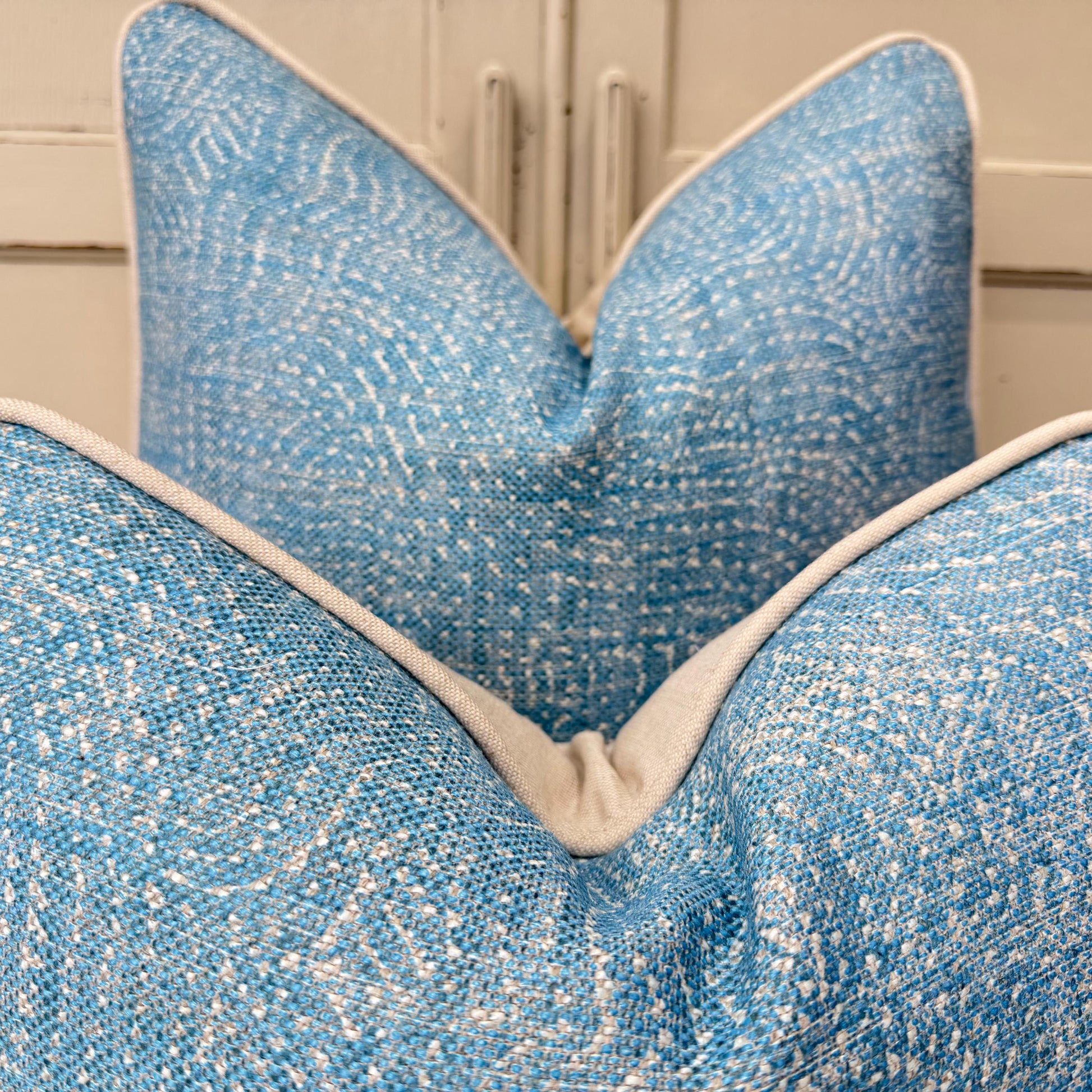 Cushions Made In Fermoie Cloud Luxury Mid Blue Linen Cushion Pillow Cover