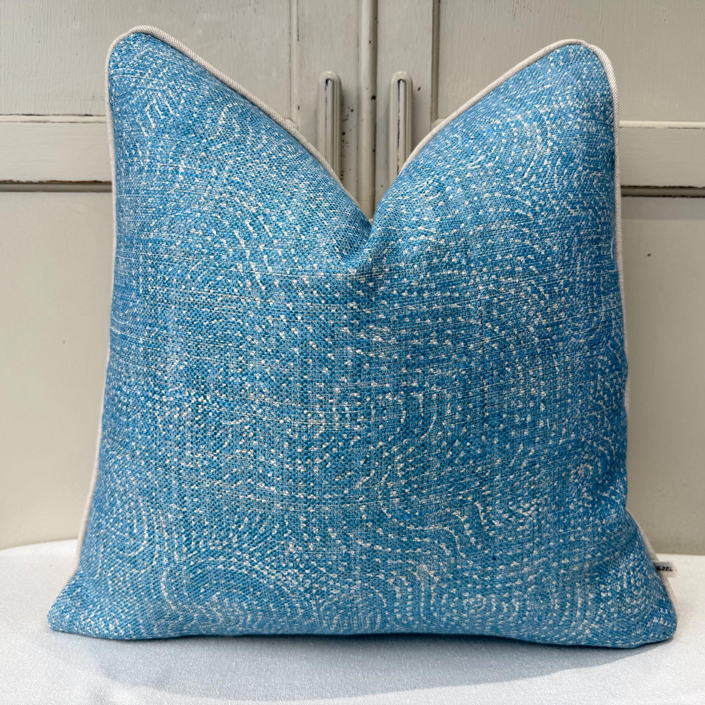 Cushions Made In Fermoie Cloud Luxury Mid Blue Linen Cushion Pillow Cover