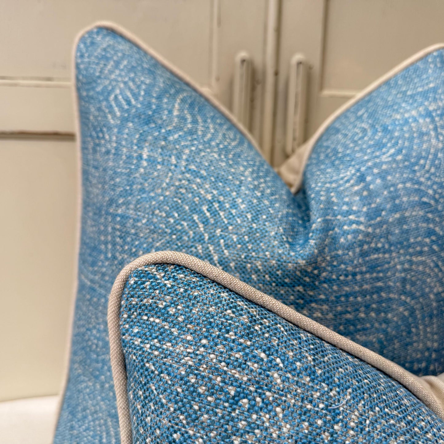 Cushions Made In Fermoie Cloud Luxury Mid Blue Linen Cushion Pillow Cover