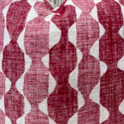 Fermoie Whittle Cushion Cover: Luxury Rich Raspberry Red Linen Throw Pillow