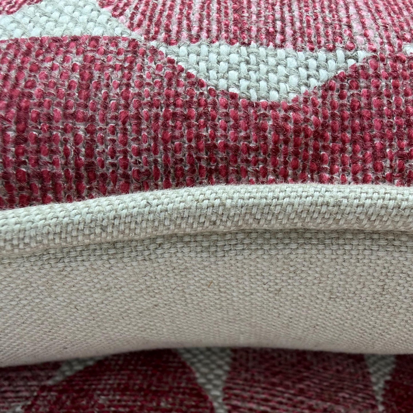 Fermoie Whittle Cushion Cover: Luxury Rich Raspberry Red Linen Throw Pillow