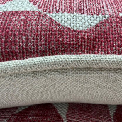 Fermoie Whittle Cushion Cover: Luxury Rich Raspberry Red Linen Throw Pillow