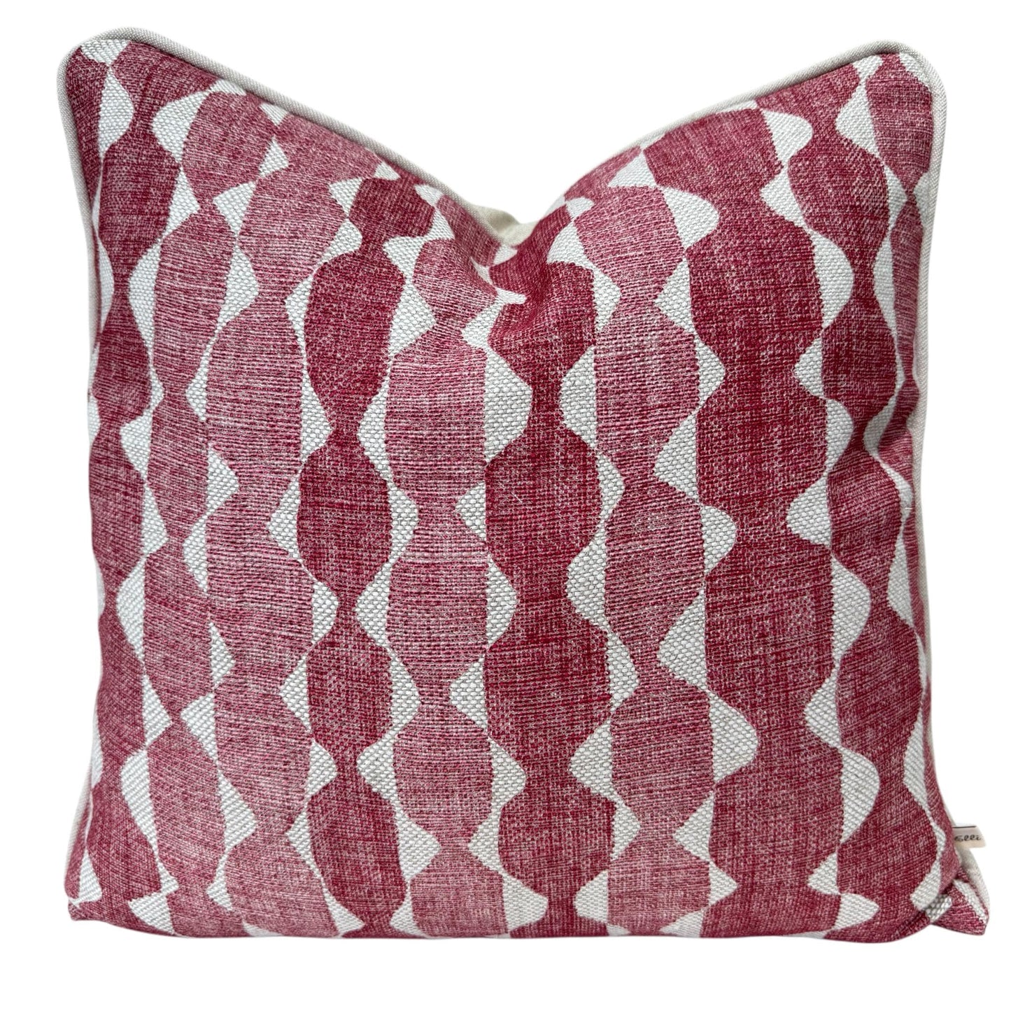 Fermoie Whittle Cushion Cover: Luxury Rich Raspberry Red Linen Throw Pillow