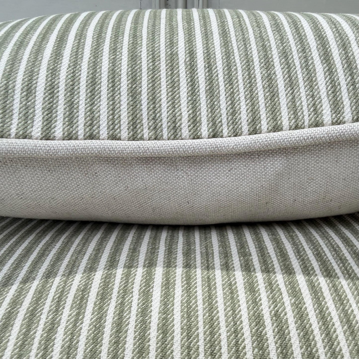 Cushions Made In Fermoie Luxury Designer Poulton Stripe Green Olive Cushion Pillow Throw Cover