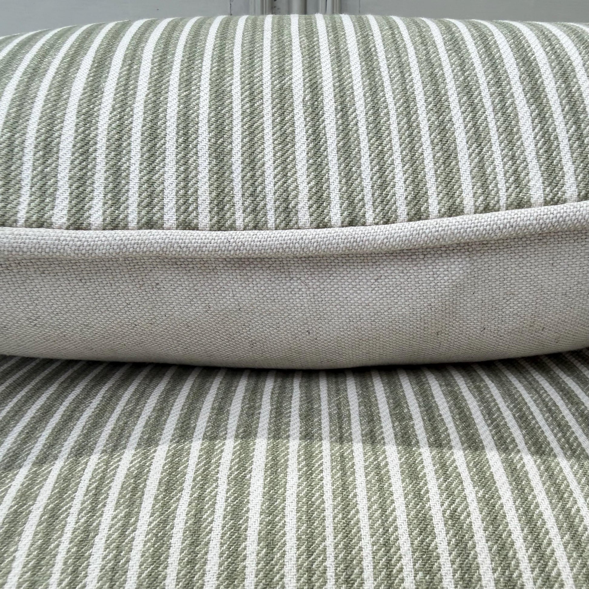 Cushions Made In Fermoie Luxury Designer Poulton Stripe Green Olive Cushion Pillow Throw Cover