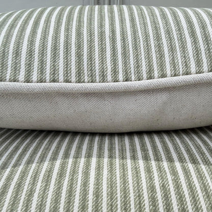 Cushions Made In Fermoie Luxury Designer Poulton Stripe Green Olive Cushion Pillow Throw Cover