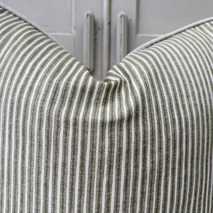Cushions Made In Fermoie Luxury Designer Poulton Stripe Green Olive Cushion Pillow Throw Cover