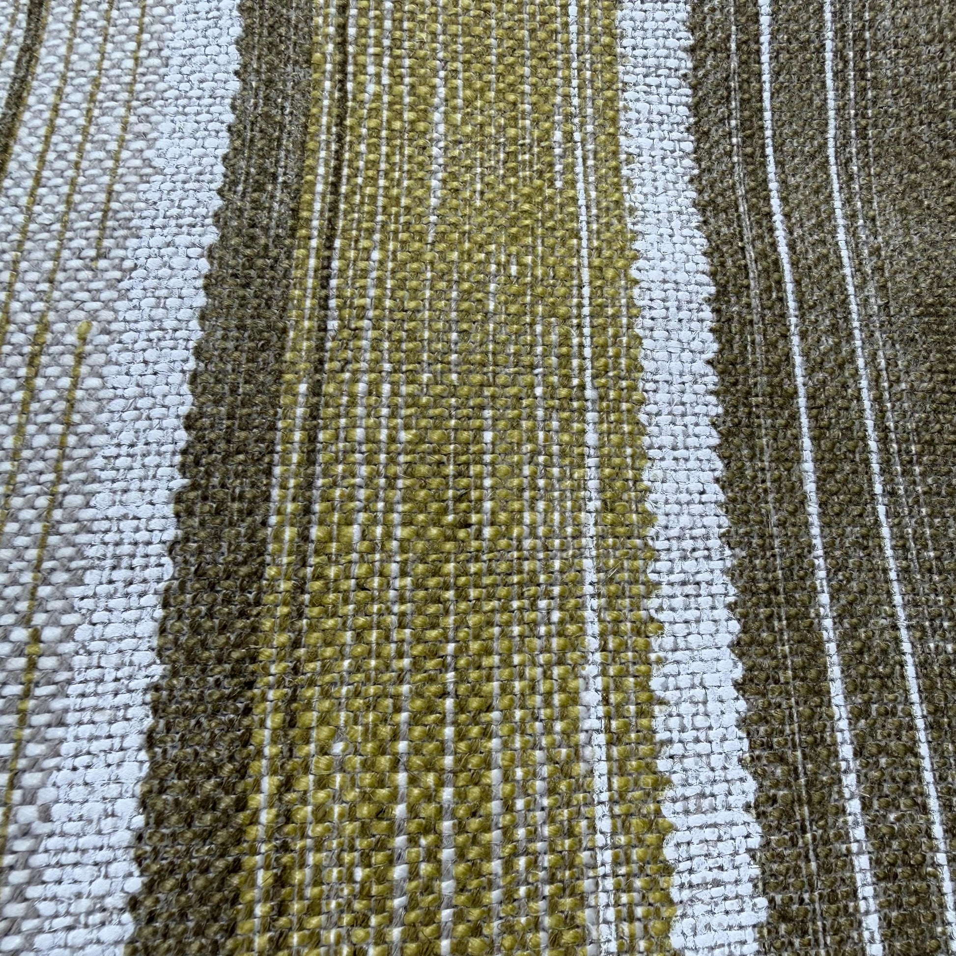 Fermoie Carskiey Broad Stripe Designer Olive Green Linen Cushion Pillow Cover