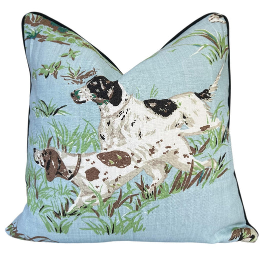 Schumacher Luxury Designer Pointers Sky Blue Cushion Pillow Cover