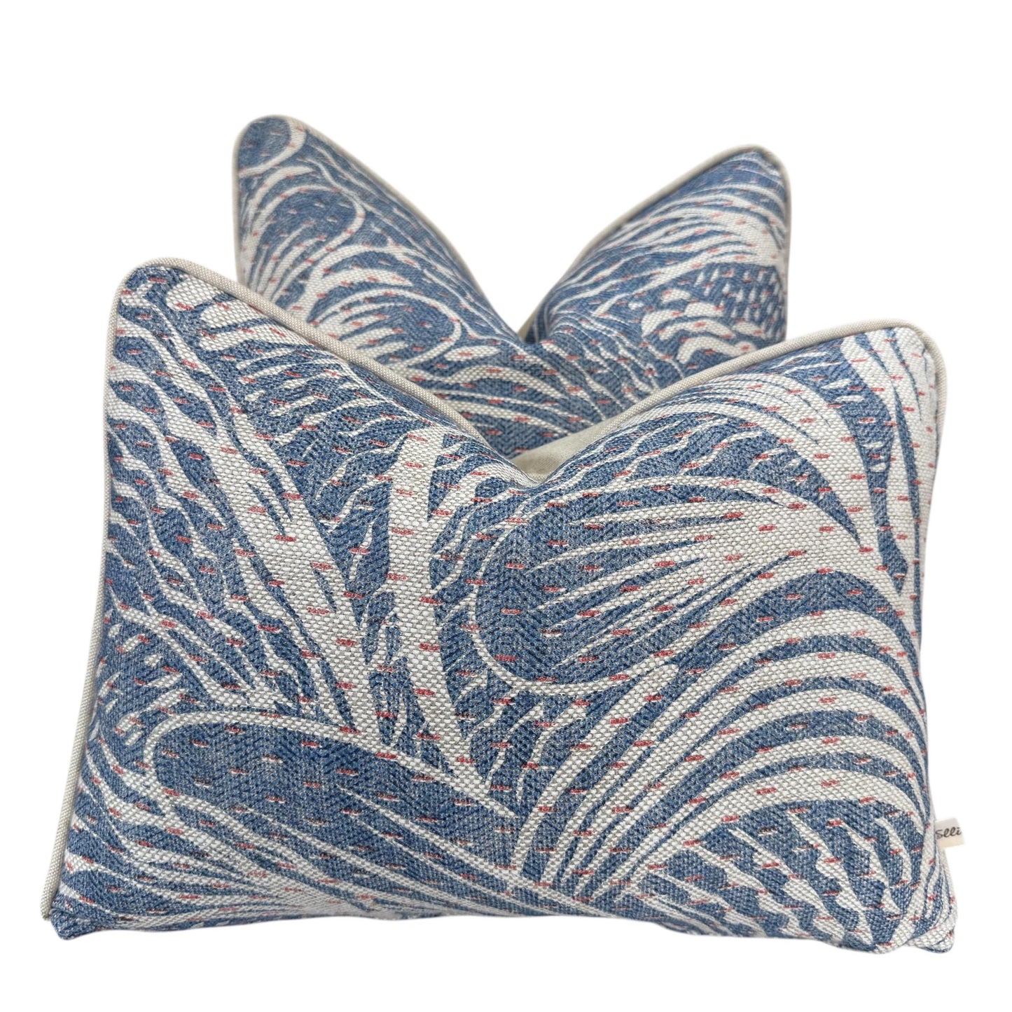 Fermoie Savernake Fabric Designer Decorative Rich Blue Linen Cushion Pillow Throw Cover