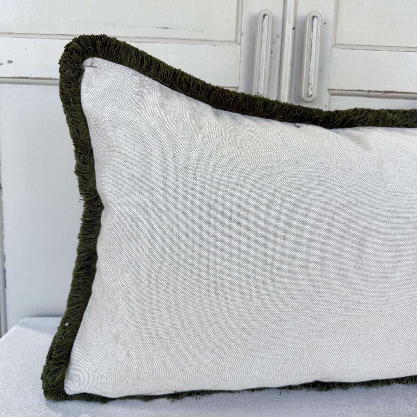 Cushions Made In Fermoie Circus Green Cotton Cushion Pillow With Brush Fringe