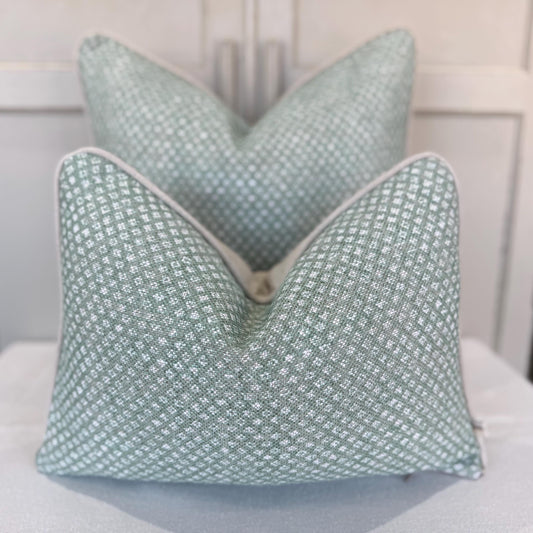 Cushions Made In Fermoie Figured Green Linen Cushion Pillow Throw Cover