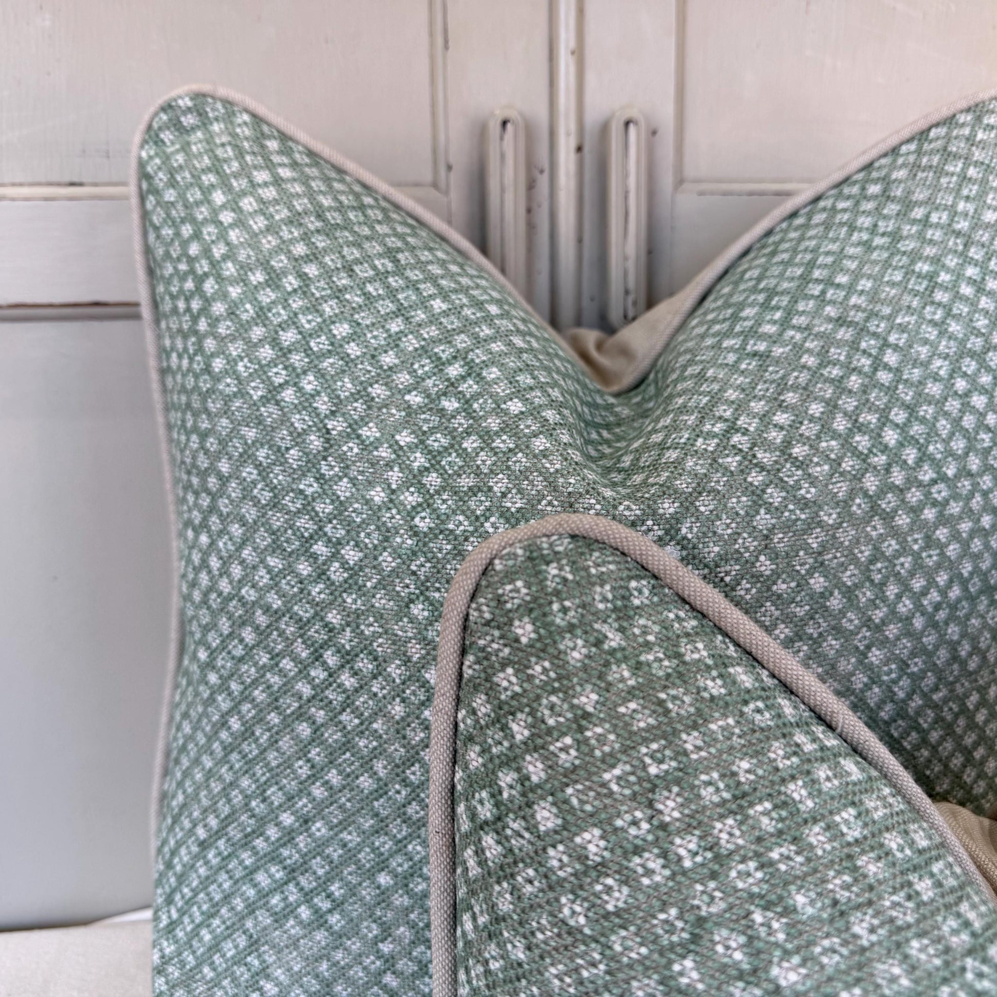 Cushions Made In Fermoie Figured Green Linen Cushion Pillow Throw Cover