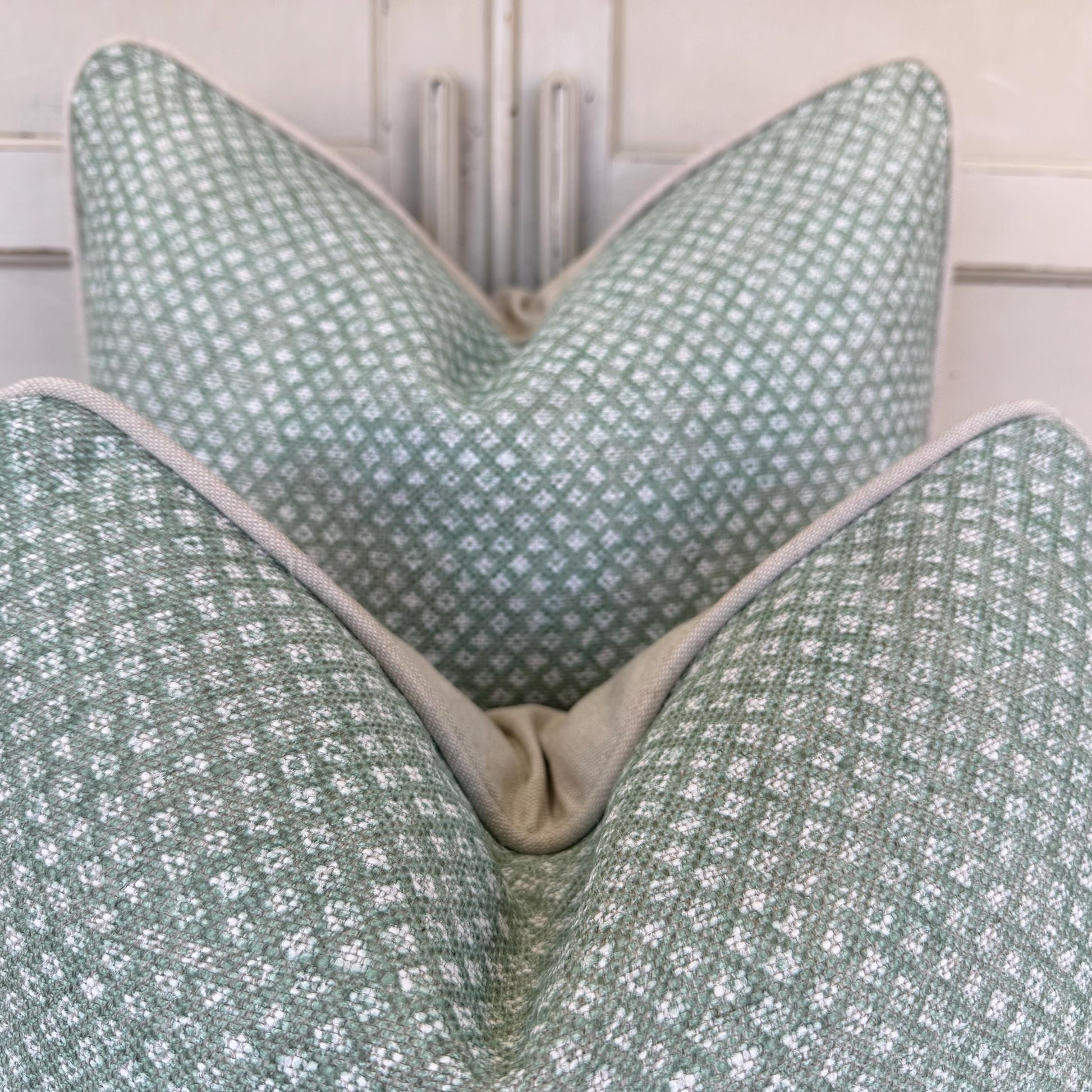Cushions Made In Fermoie Figured Green Linen Cushion Pillow Throw Cover