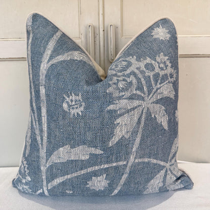 Cushions Made In Fermoie Luxury Designer Astrea Floral Blue Cushion Pillow Throw Cover