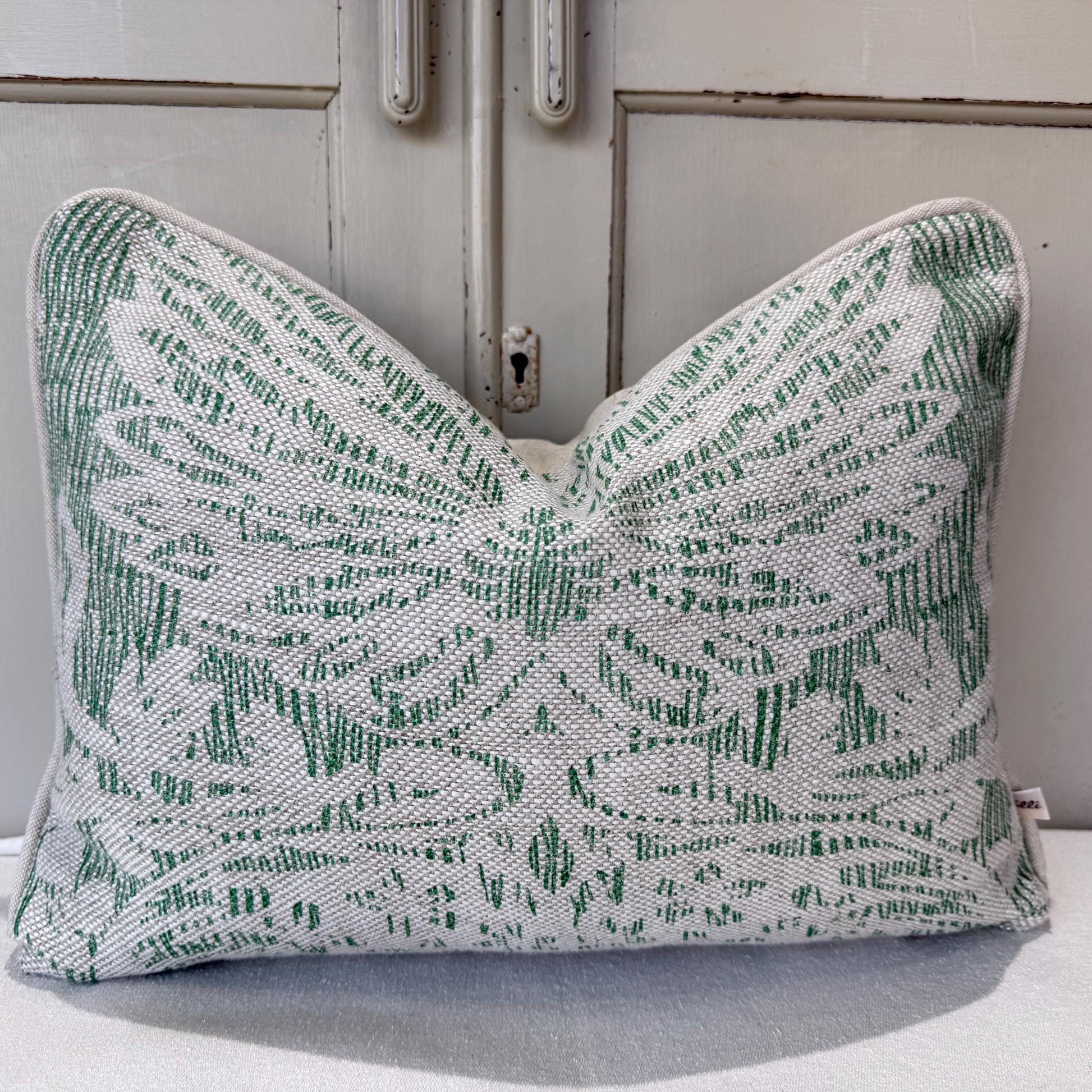 Cushions Made In Fermoie Hackford Green Linen Fabric Cushion Pillow Throw Cover