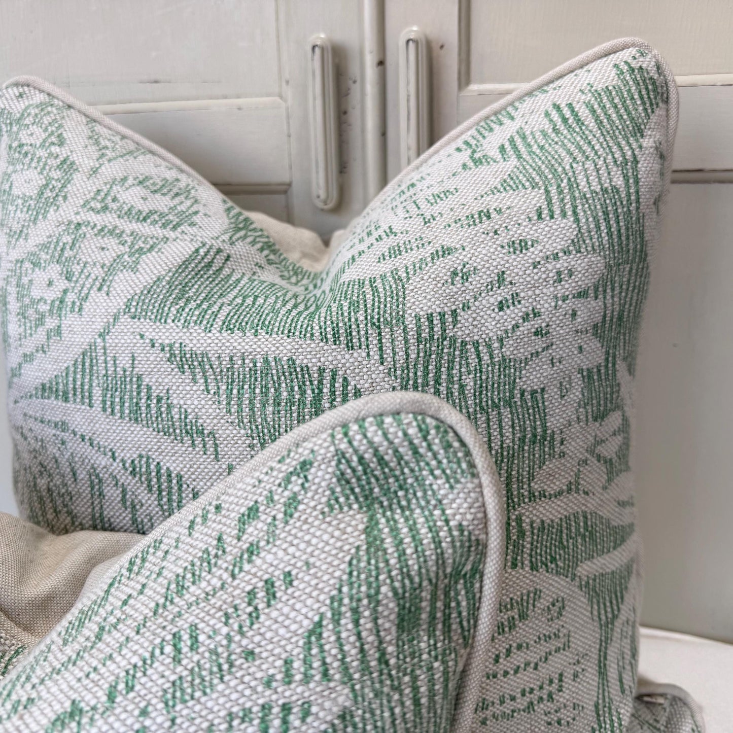 Cushions Made In Fermoie Hackford Green Linen Fabric Cushion Pillow Throw Cover